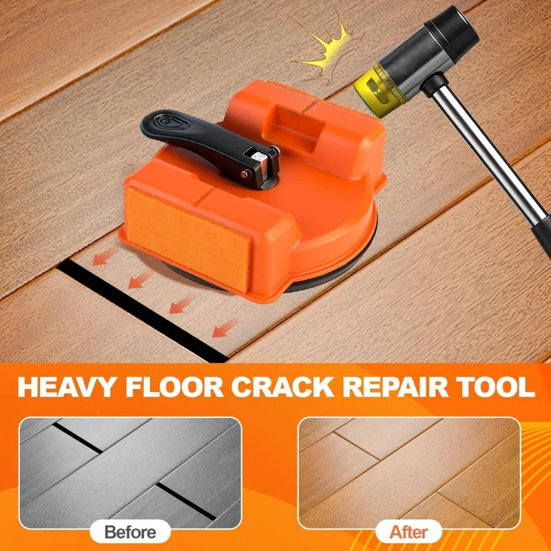 Floor gap fixer suction tool in use